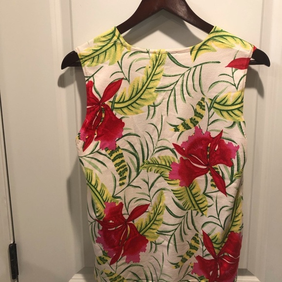 Obee Silk Blend Floral Cardigan with Pink Green Pattern 2 pc Sweater Set Large - Picture 6 of 9